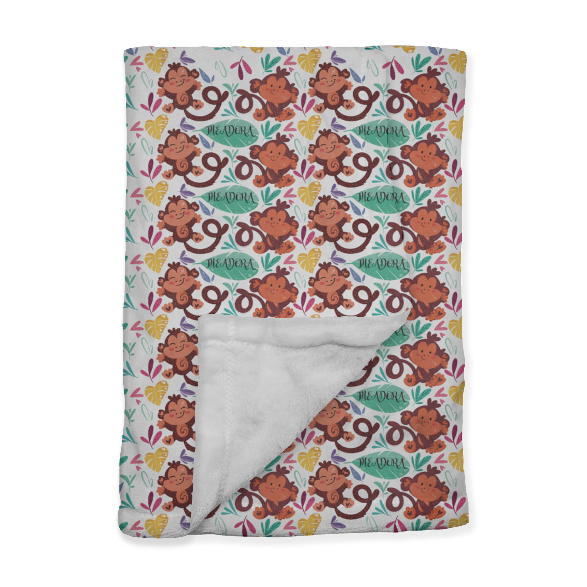 PERSONALIZED CUTE MONKEY MINKY BLANKET AND NFT