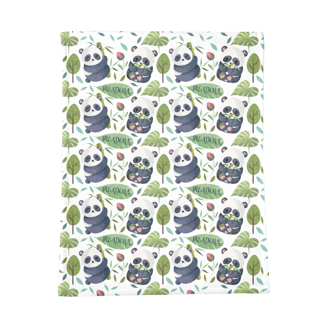 PERSONALIZED CUTE PANDA MINKY BLANKET
