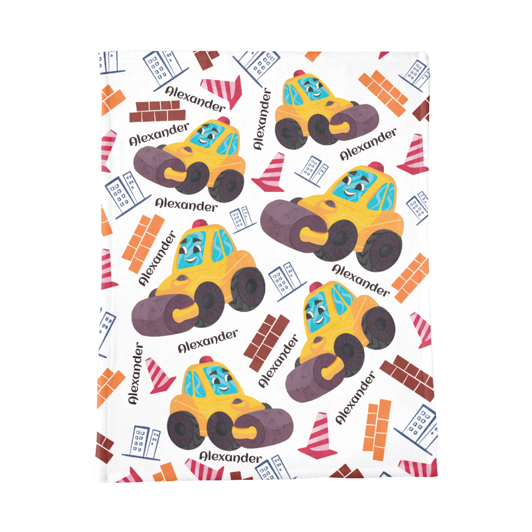 PERSONALIZED CUTE STEAMROLLER MINKY BLANKET