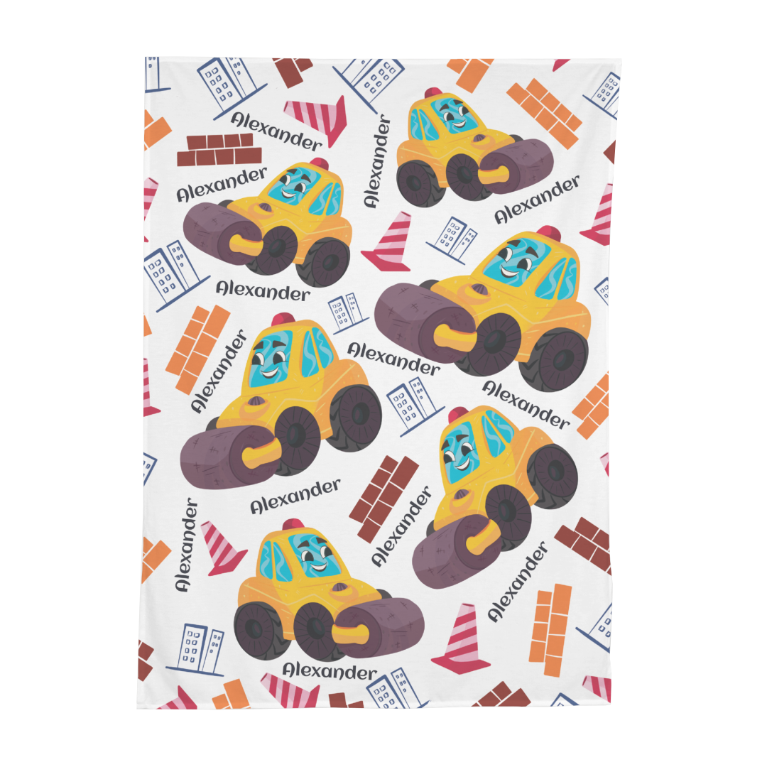PERSONALIZED CUTE STEAMROLLER SWADDLE BLANKET