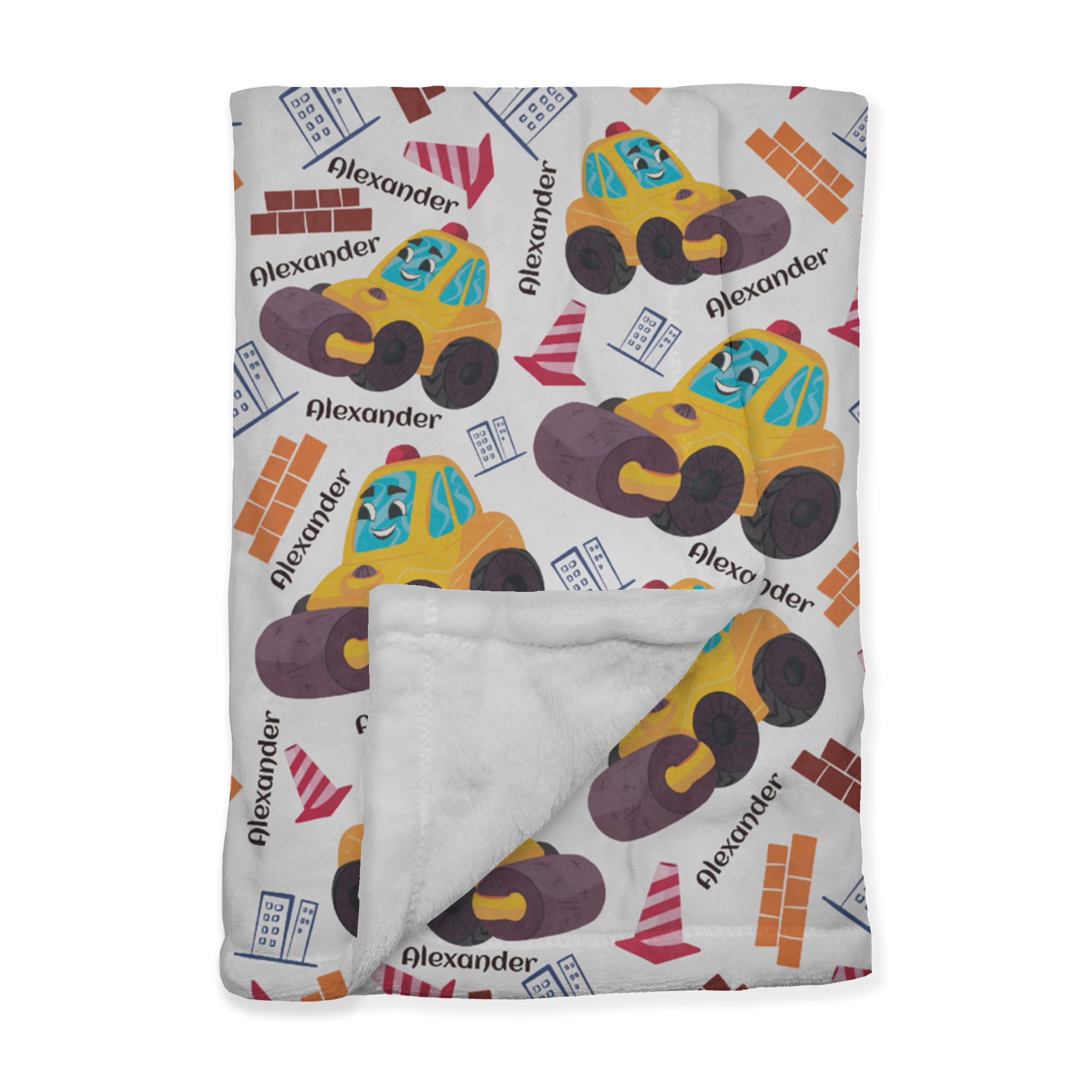 PERSONALIZED CUTE STEAMROLLER MINKY BLANKET