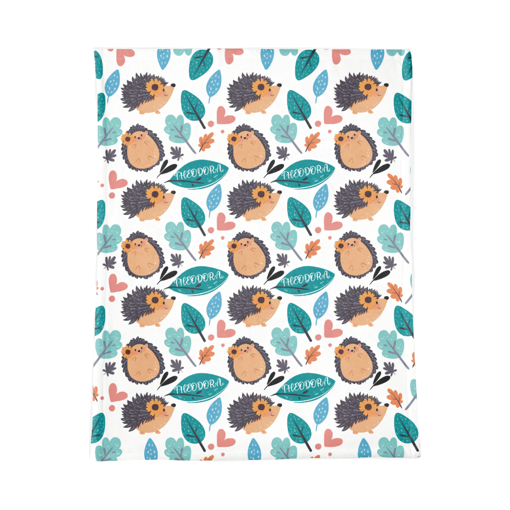 PERSONALIZED CUTE PORCUPINE MINKY BLANKET