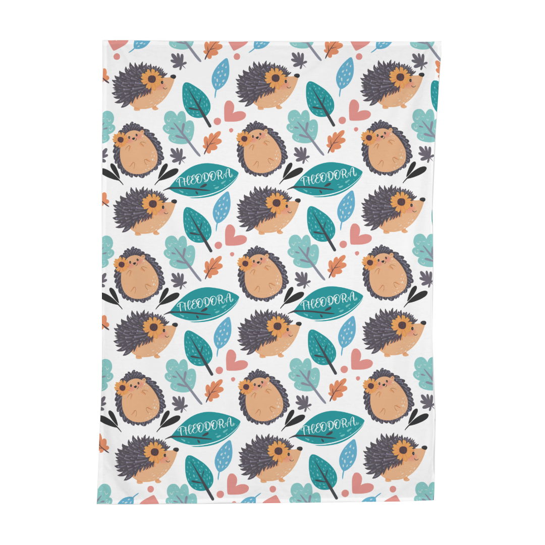 PERSONALIZED CUTE PORCUPINE SWADDLE BLANKET
