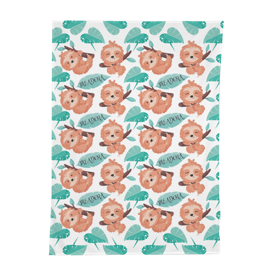 PERSONALIZED CUTE SLOTH SWADDLE BLANKET