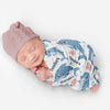 PERSONALIZED CUTE DOLPHIN SWADDLE BLANKET