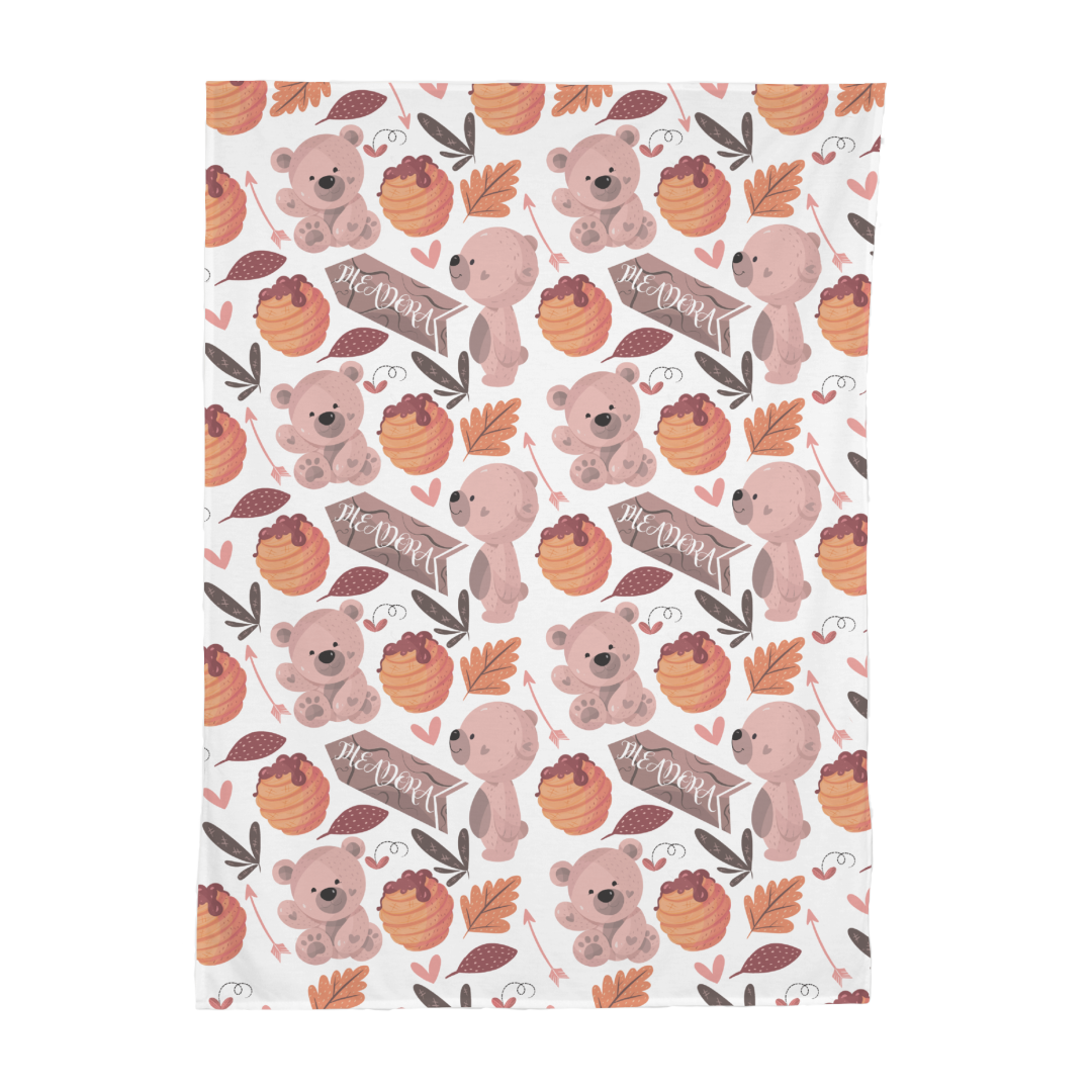 PERSONALIZED CUTE BEAR SWADDLE BLANKET