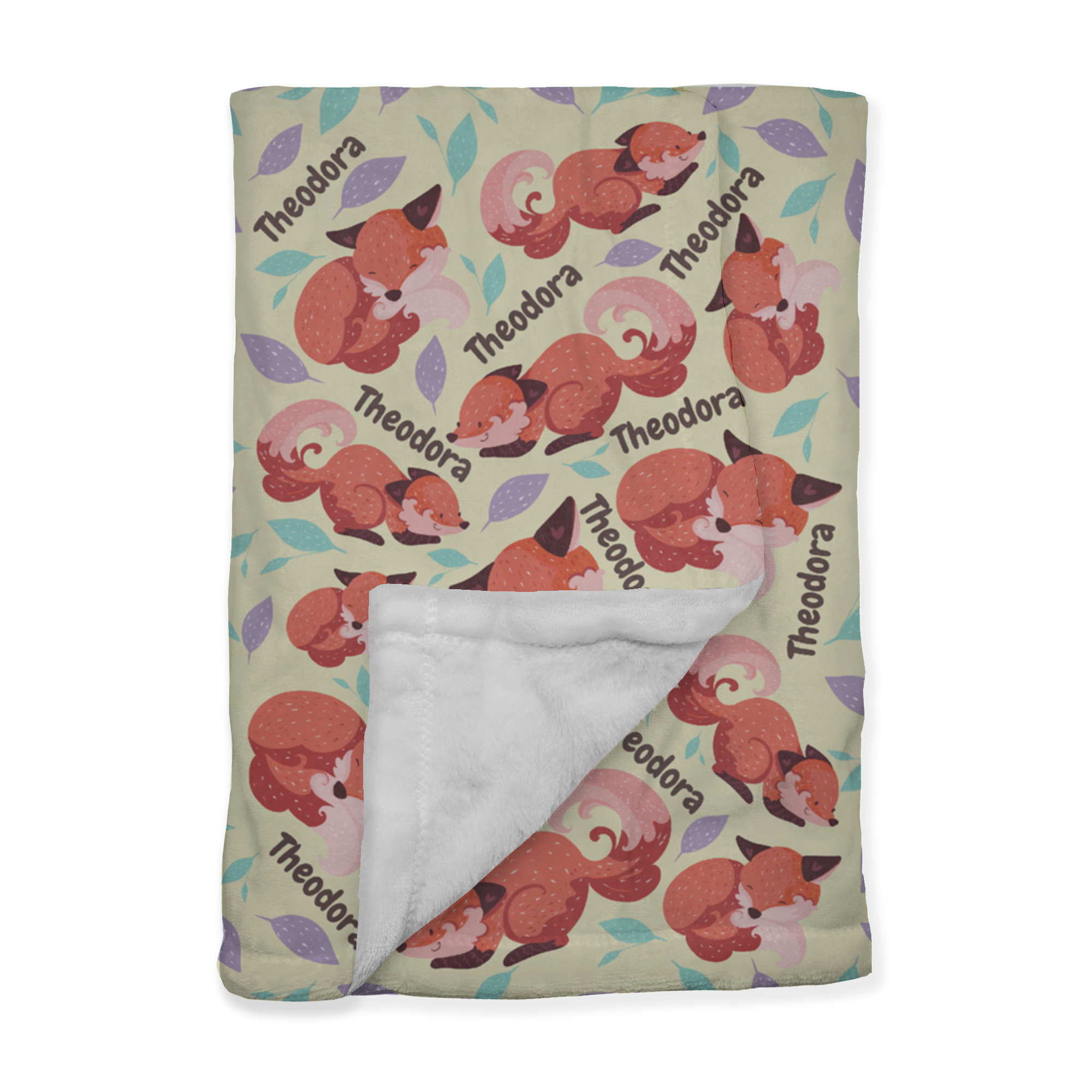 PERSONALIZED CUTE FOX MINKY BLANKET