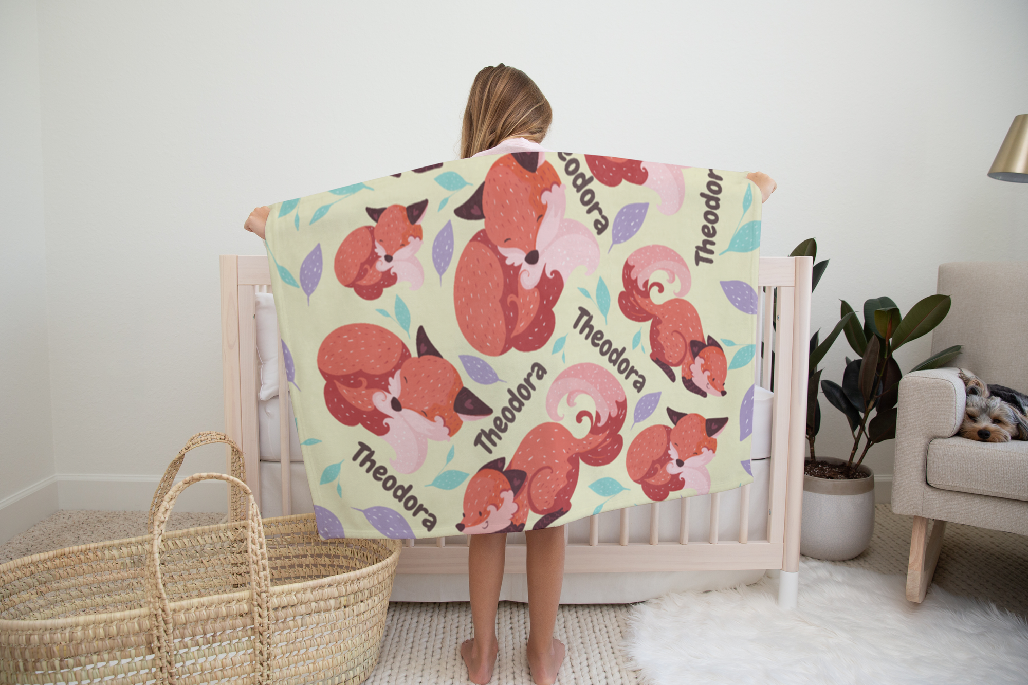 PERSONALIZED CUTE FOX MINKY BLANKET