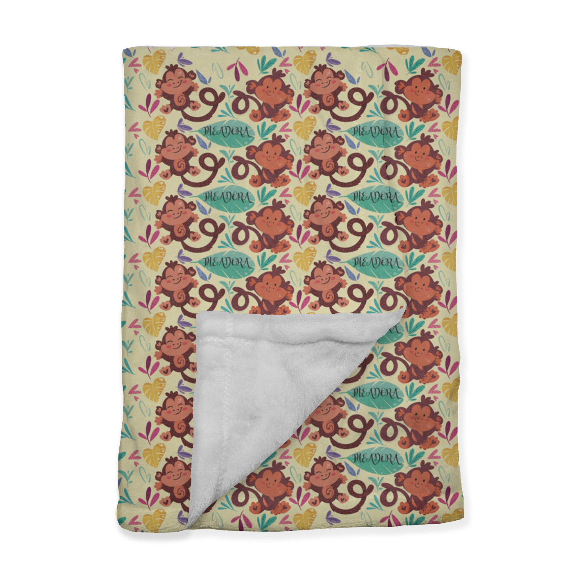 PERSONALIZED CUTE MONKEY MINKY BLANKET AND NFT