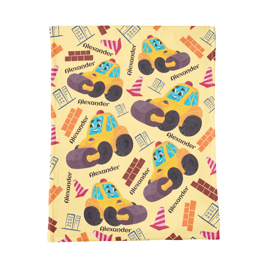 PERSONALIZED CUTE STEAMROLLER MINKY BLANKET