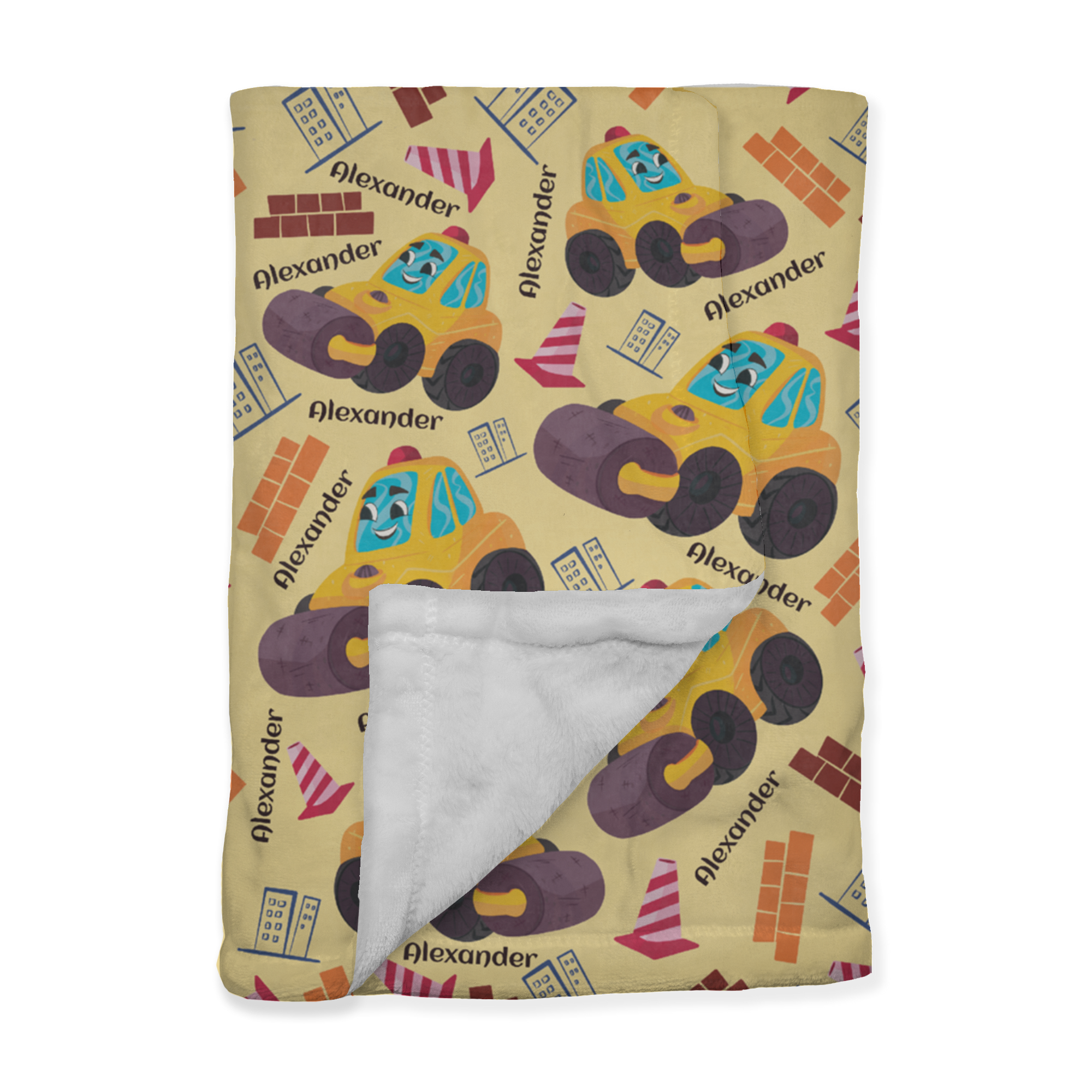 PERSONALIZED CUTE STEAMROLLER MINKY BLANKET