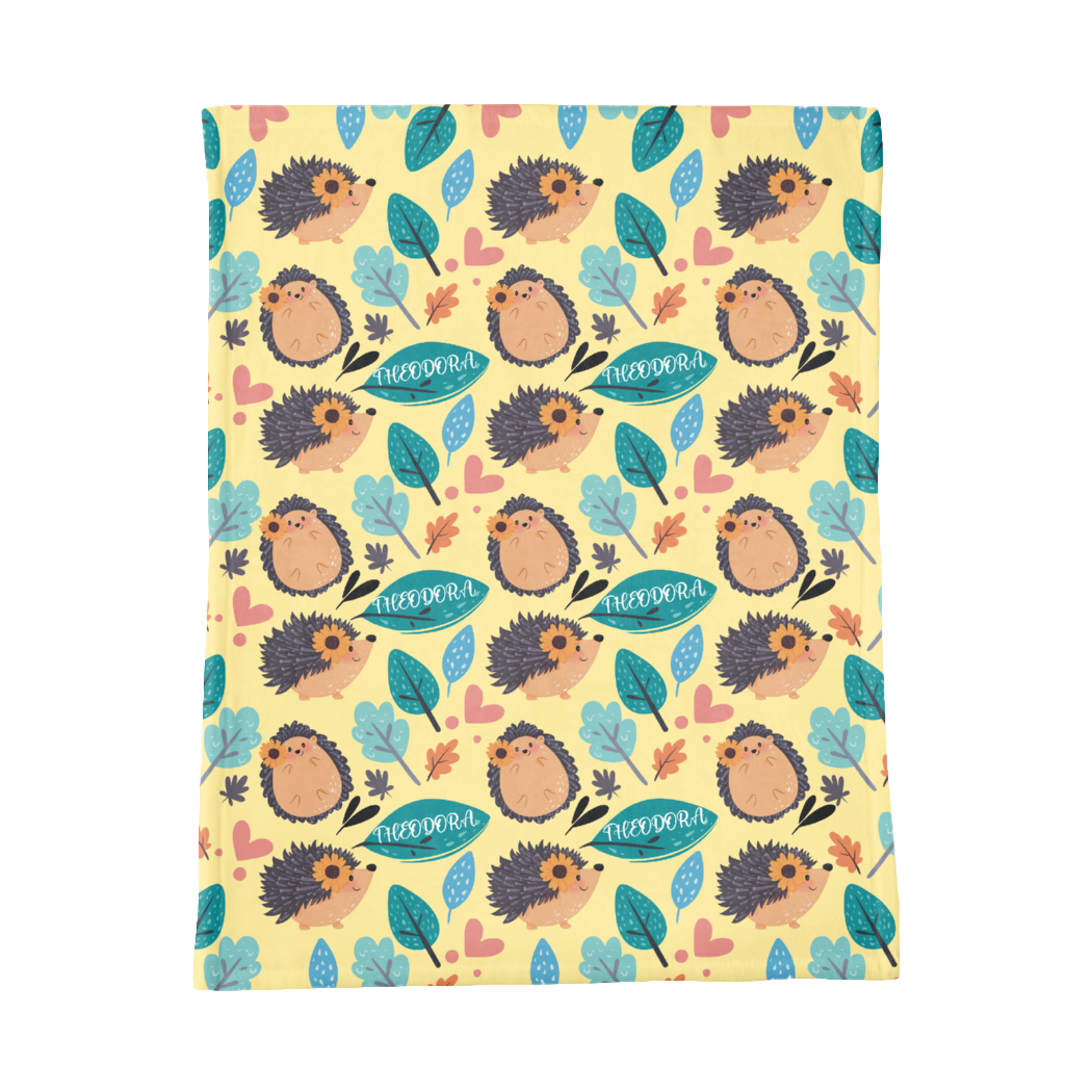 PERSONALIZED CUTE PORCUPINE MINKY BLANKET