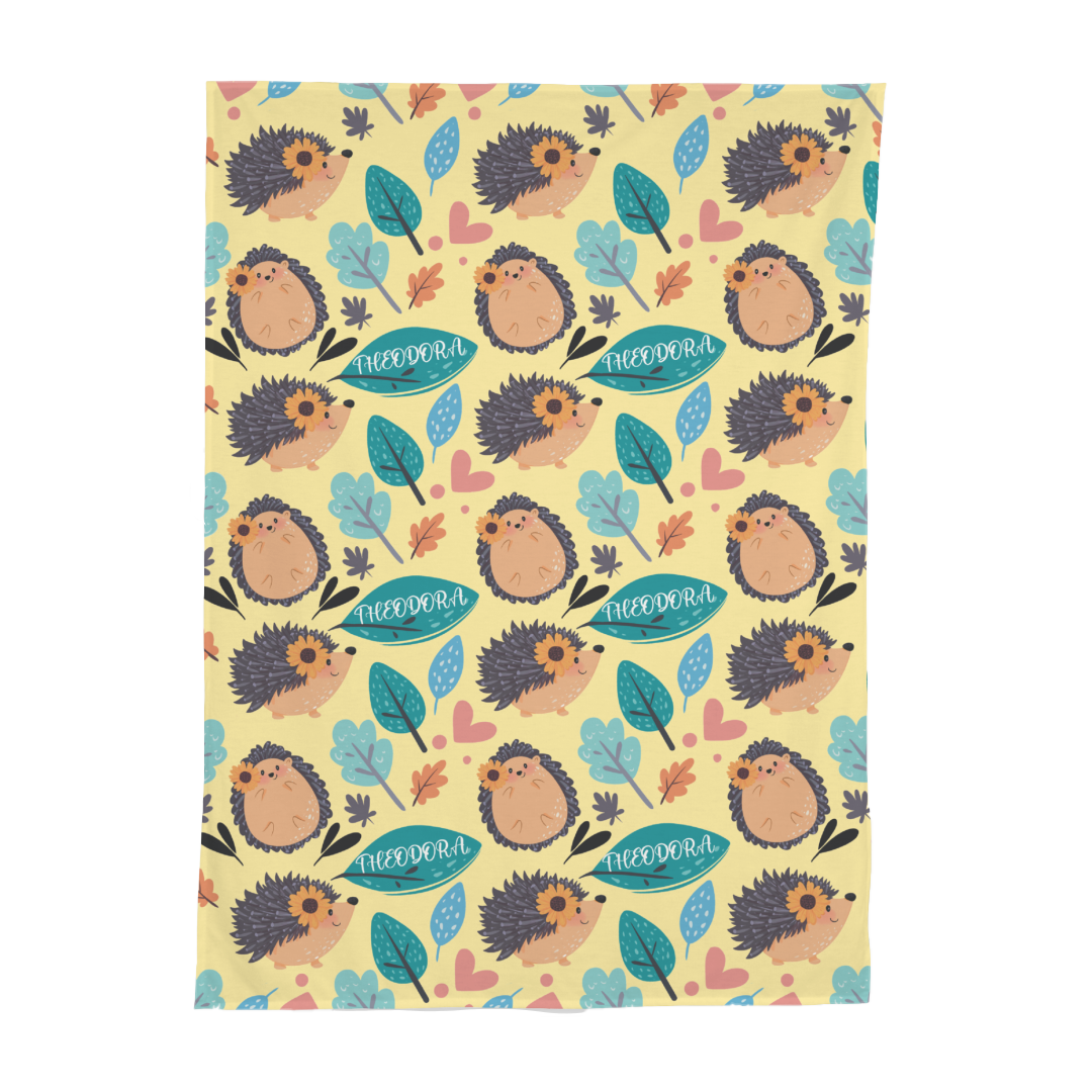 PERSONALIZED CUTE PORCUPINE SWADDLE BLANKET